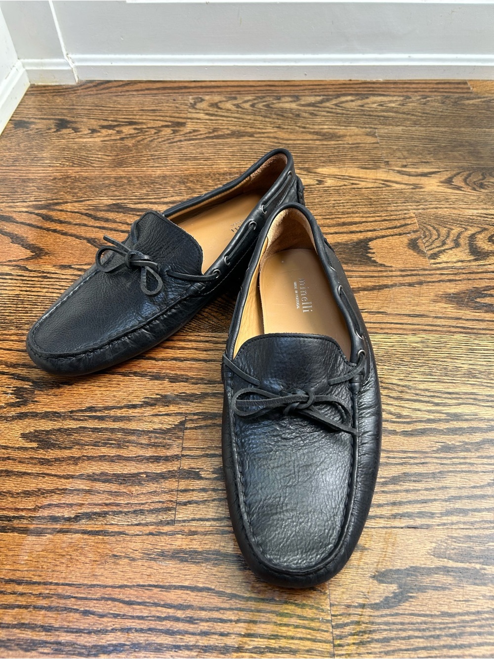 💠 Black Leather Driving Moccasins